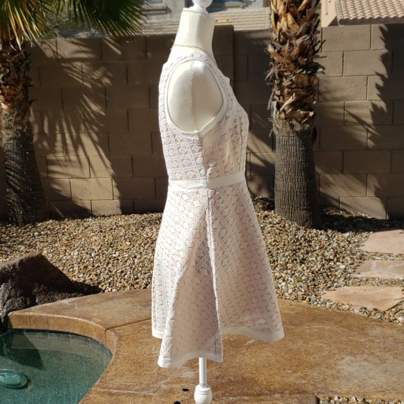 NEW Fit and Flare Textured Ivory Dress - Picture 3 of 8